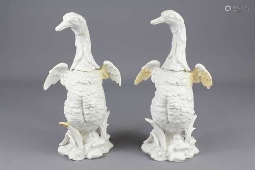 A Pair of 18/19th Century Porcelain Flasks