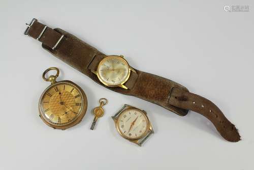 A Vintage Brass Cased Open Faced Brass Pocket Watch