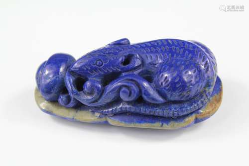 A Chinese Carved Lapis Lazuli Carving of a Mouse, approx 7 cms