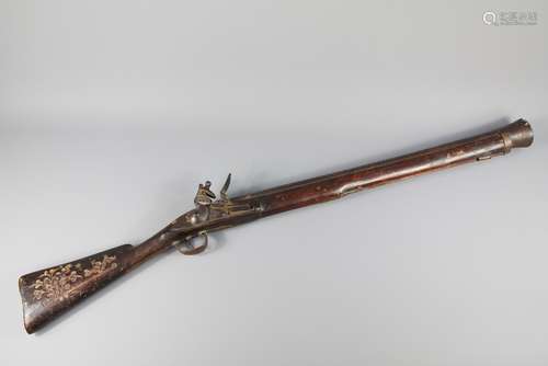 An Interesting Late 18th Century Flintlock Musketoon - with regulation military lock and furniture, stock marked BLs, approx 28