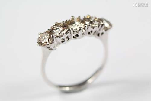 An 18ct White Gold Five Stone Diamond Ring, set with approx 1