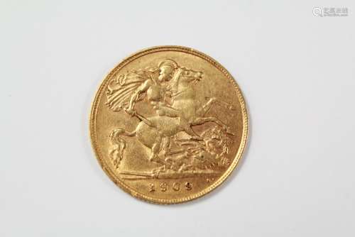 An Edward VII Gold Half Sovereign dated 1909