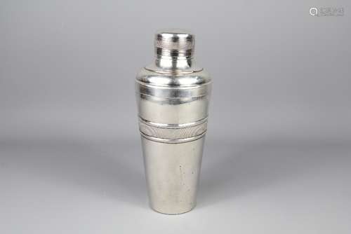 A Vintage Silver Plated Cocktail Shaker, approx 23 cms h, of tapering form with cover