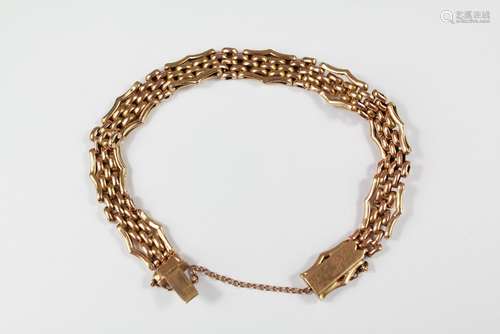 A 9ct Gold Gate Link Bracelet