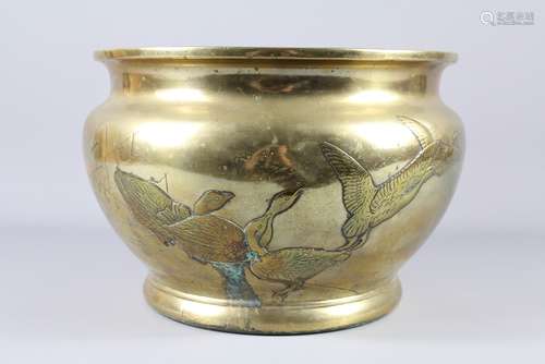 A Japanese Meiji Period Mixed Metal Jardiniere