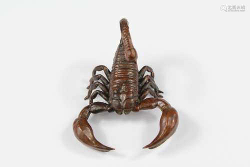 A 20th Century Chinese Cast Bronze Figure of a Scorpion, approx 5