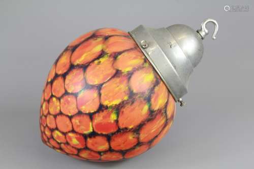 Art Art Deco Orange Glass Light Cover