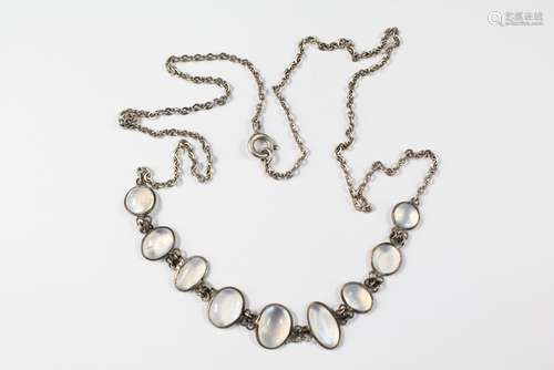 A Moonstone and Silver Chain