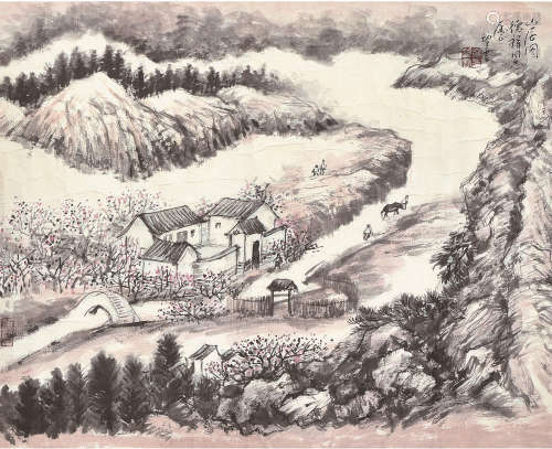 赵望云 （1906-1977） 山居图 设色纸本 镜心