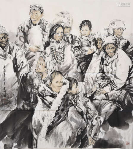李宝峰 (1938-2019) 人物 设色纸本 软片