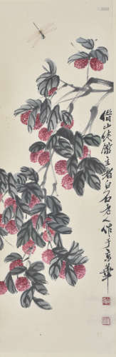 齐白石（款） （1864-1957） 大利图 设色纸本 立轴