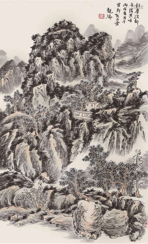 龙瑞 （b.1946） 山水 设色纸本 立轴