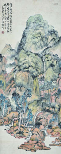 陈摩 （1887-1946） 山水 设色纸本 立轴