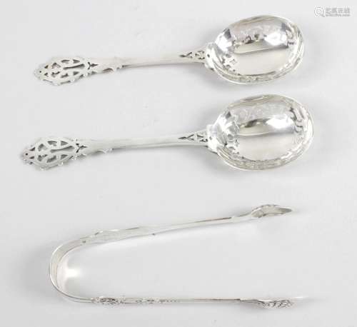 A pair of late Victorian silver spoons,