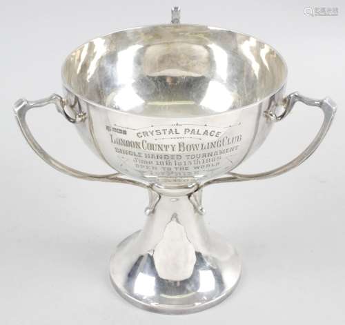 An Edwardian Art Nouveau silver trophy,
