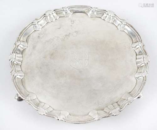 A George II small silver salver,