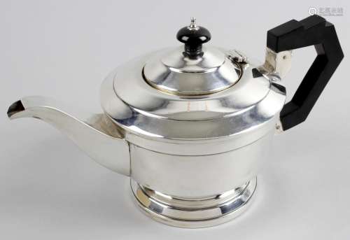 A 1930's silver teapot,
