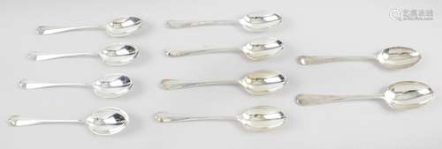 Ten silver teaspoons,