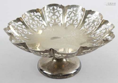 A 1930's silver pedestal dish,