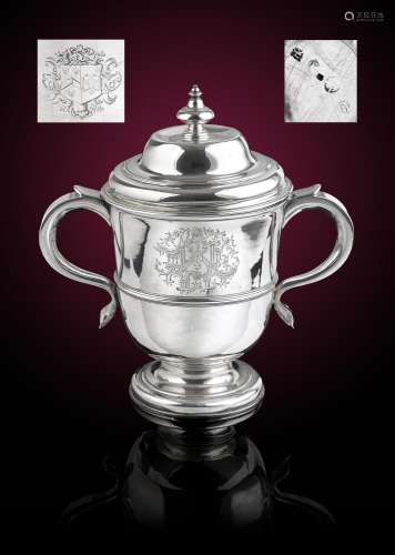 An early silver twin-handled cup and cover,