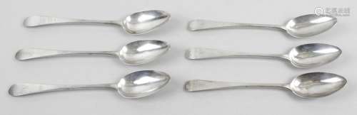 A set of six George III Scottish silver table spoons,