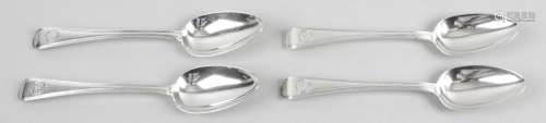 Four George III silver table spoons,