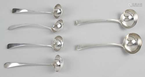 A pair of George III silver sauce ladles,