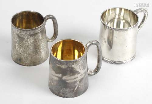 An Edwardian silver christening mug,
