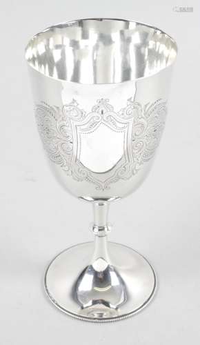 A Victorian silver goblet,