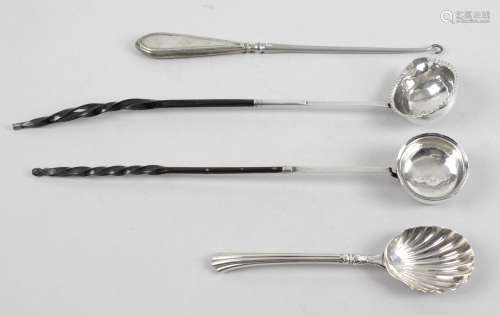 A Victorian silver serving spoon,