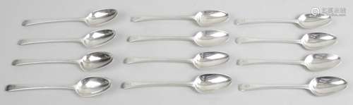 A set of twelve George III silver dessert spoons,