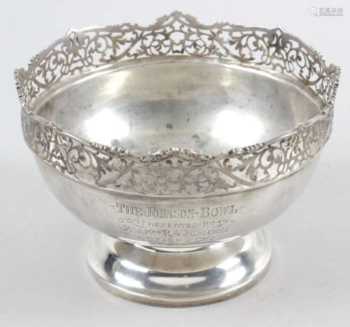 A George V silver rose bowl,