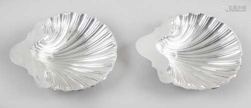A pair of late Victorian silver butter dishes,