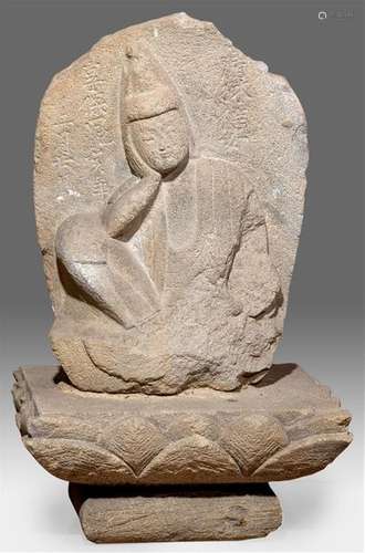 STELE VOTIVE DE LA DEESSE NYOIRIN KANNON EN PIERRE...;