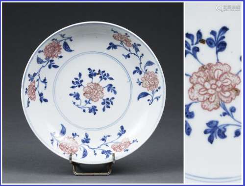 COUPE / ASSIETTE EN PORCELAINE A DECOR FLORAL DE S...;