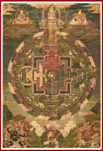 THANGKA / TANGKA A LA DETREMPE SUR TISSU \nTibet ou...;