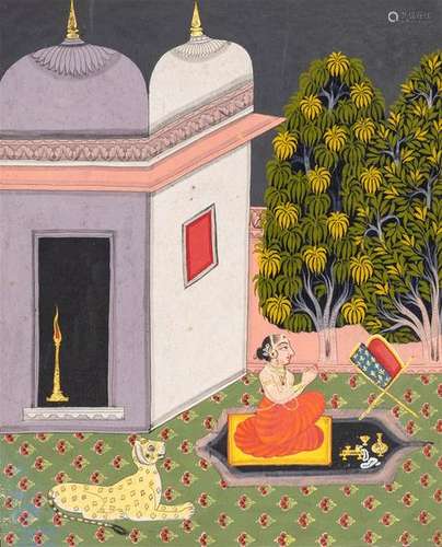 Scène d'un Ragamala Bangal Ragini \nPigments polych...;