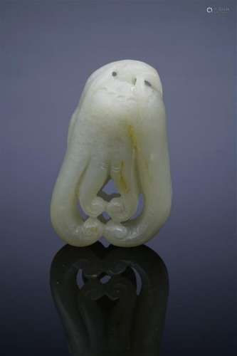 POIDS DE LETTRE / A ROULEAU EN JADE NEPHRITE BLANC...;