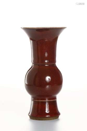 Chinese Oxblood-Glazed Yenyen Vase