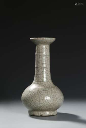 Chinese Crackle Glazed Bamboo-Neck Bottle Vase