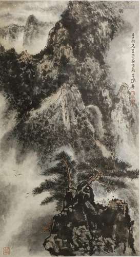 Chinese Scroll Painting of Landscape