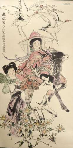 Chinese Scroll Painting of Ladies