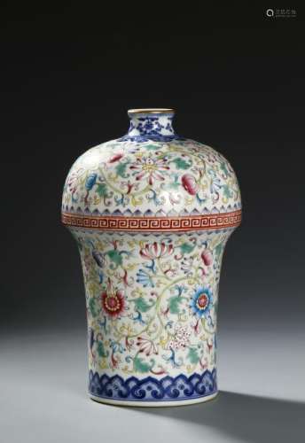 Chinese Famille Rose Meiping Vase
