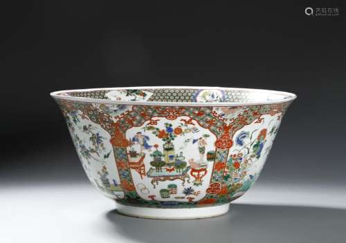 From Christie's, Chinese Kangxi Famille Verte Deep Bowl