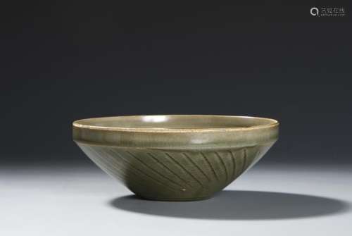 Chinese Carved Celadon Glazed Bowl