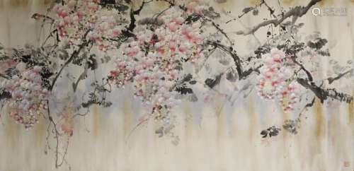 Chinese Scroll Painting of Peach Blossom