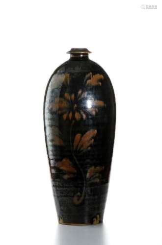 Chinese Cizhou Black Glazed Russet Painted 'Peony'