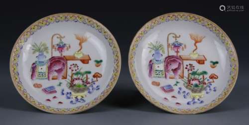Pair of Chinese Enameled Dishes