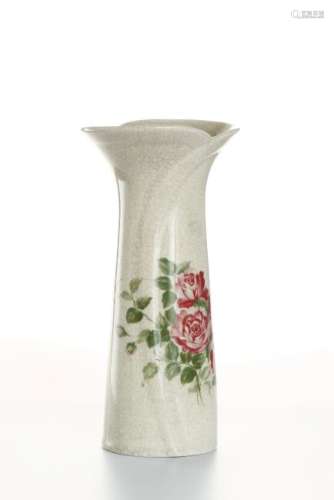 Chinese Crackle-Glazed Famille Rose Vase