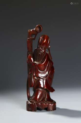Chinese Wood Carving of Shoulao